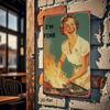 Vintage Kochfrau Retro Metallblechschild Wanddeko Küche Zuhause Kunst