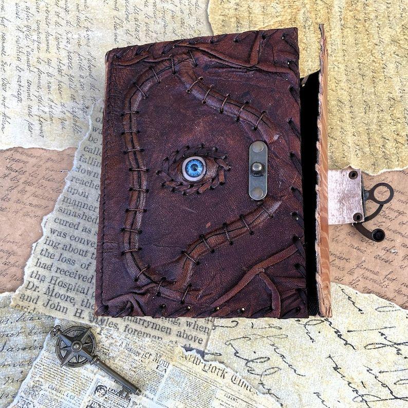 Aesthetic Vintage Leather Journal Diary Notebook Sketchbook with Premium Hocus Focus Theme and Deckle Pages & C-Lock Best To Gift