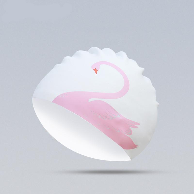 Adults High Elastic Cute Swimming Caps Women Waterproof  Pool Cap Protect Ears Long Hair Large Silicone Bath Hat