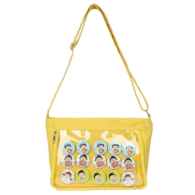 

Women Ita Canvas Bag Big Size Lightweight Laptop PVC Window Lolita Student Shoulder Bag Purple JK Tote Bag Girls Crossbody Purse