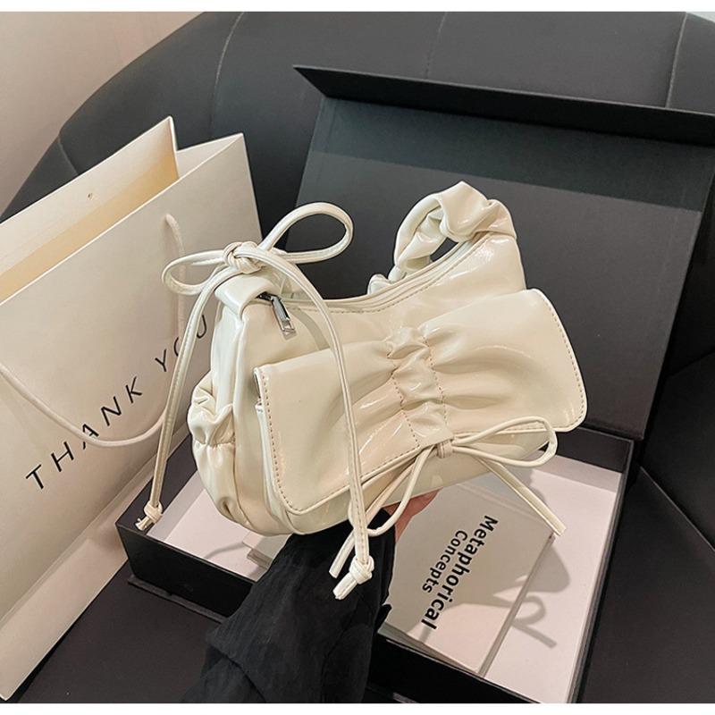 Premium-Tasche Damen neue Mode plissierte Schleife Achseltasche vielseitige Schultertasche