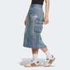 adidas Originals Serie Sport Lifestyle Gonna Lunga di Jeans a Righe Larga Comoda Donna Gonne Azzurro Chiaro JM8036