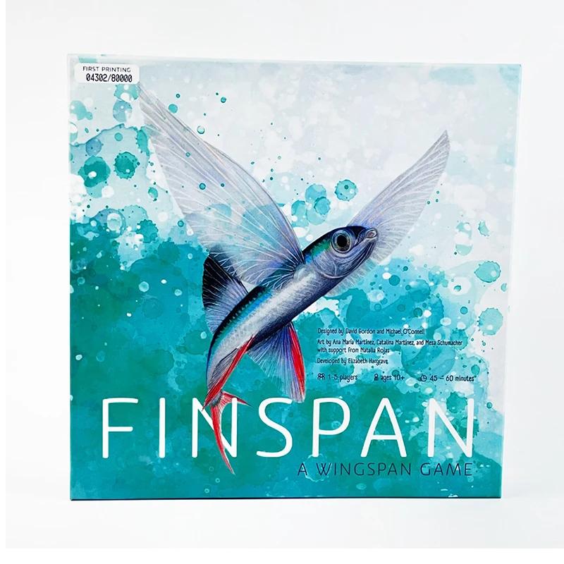 Finspan Board Game 1-5 Players 45-60 Min Playtime Family Party Game English Fish Science Board Game for Kids and Adults
