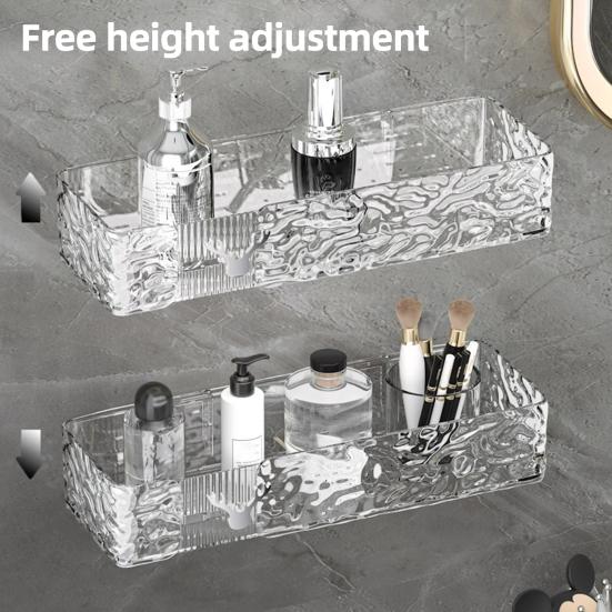 Koupelnový úložný regál Nástěnná rohová police Vysoká nosnost Velká kapacita Průhledný držák na make-up Sprchová polička
