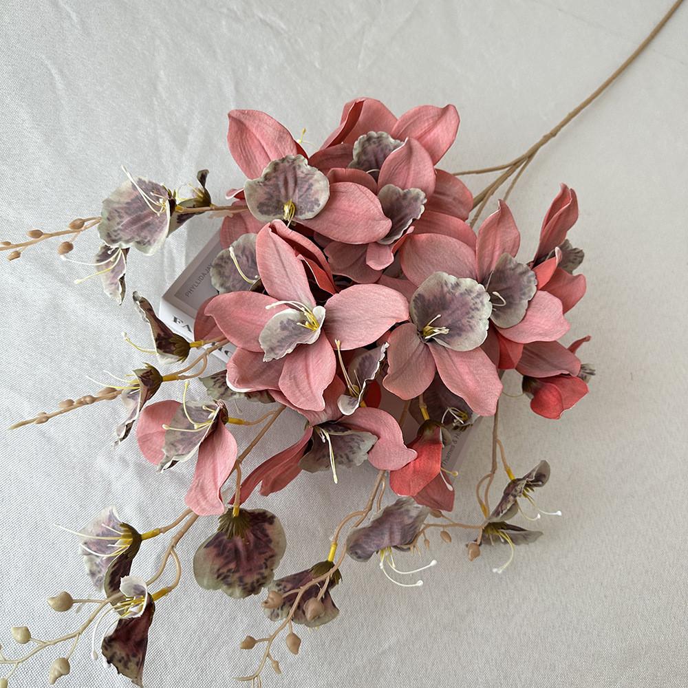 Artificial Orchid Decor Wedding Hall With Silk Fabric For Home And Event Decor