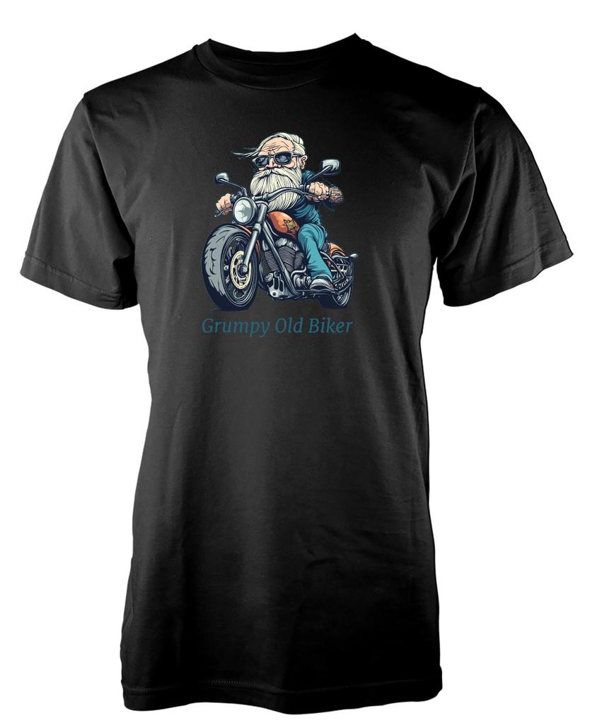 Bnwt Grumpy Tattooed Old Biker Motorbike Novelty Unique TShirt Adult Kids
