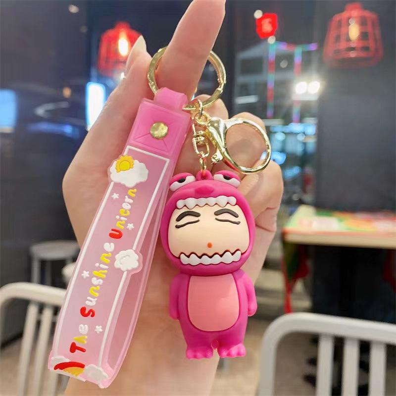Funny Cross-dressing Crayon Xiaoxin Cute Keychain Couple Car Personalized Keychain Creative Schoolbag Pendant