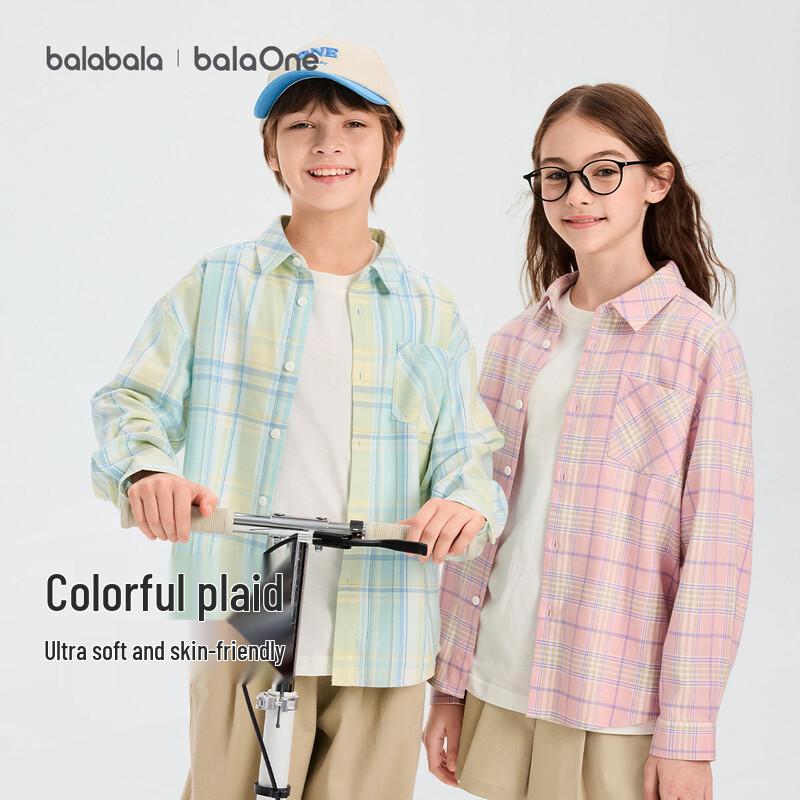 Balabala Kids' Plaid Long-Sleeve Shirt Jacket