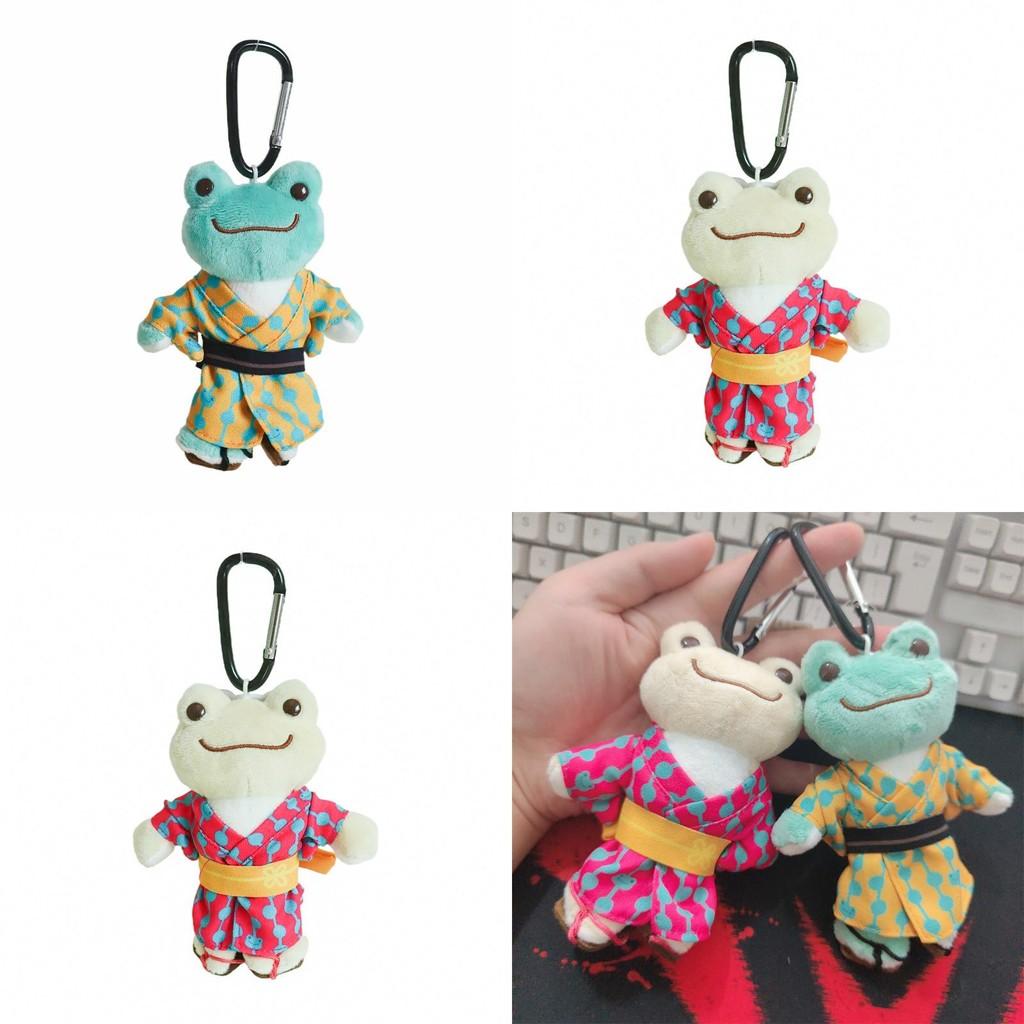 Cute Kimono Smiling Big Eyes Frog Plush Toy Keychain Pendant For Backpack And Gift