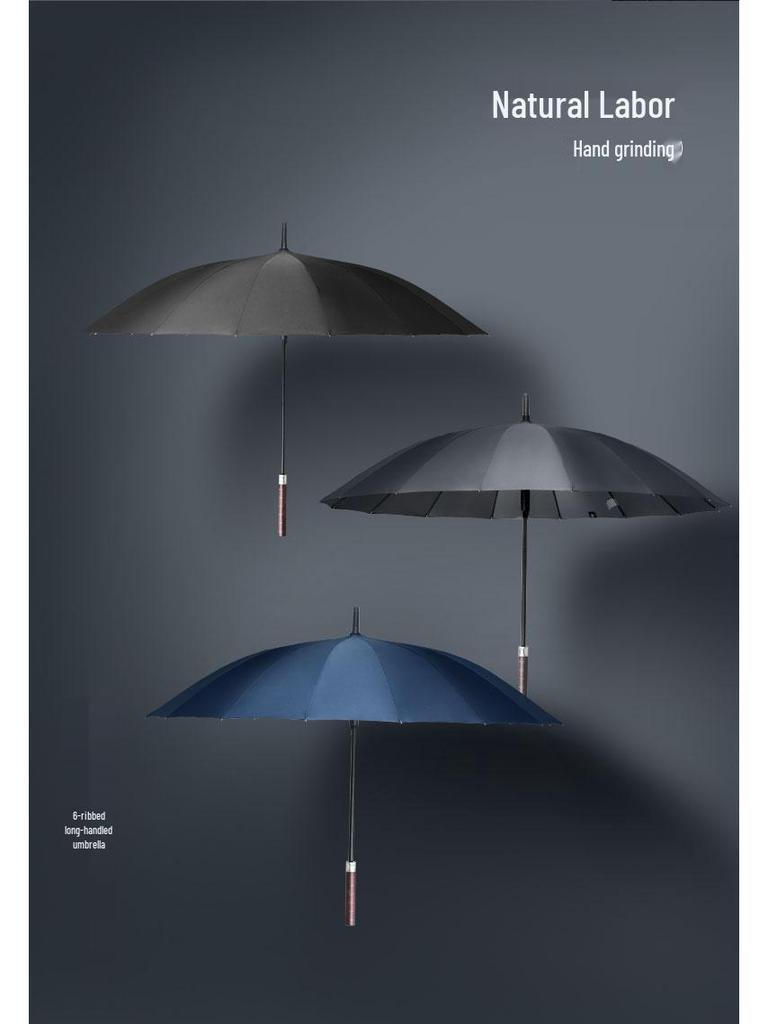 Aoi Mamoru Men's Umbrella - 16-Rib Windproof Sun and Rain Shield