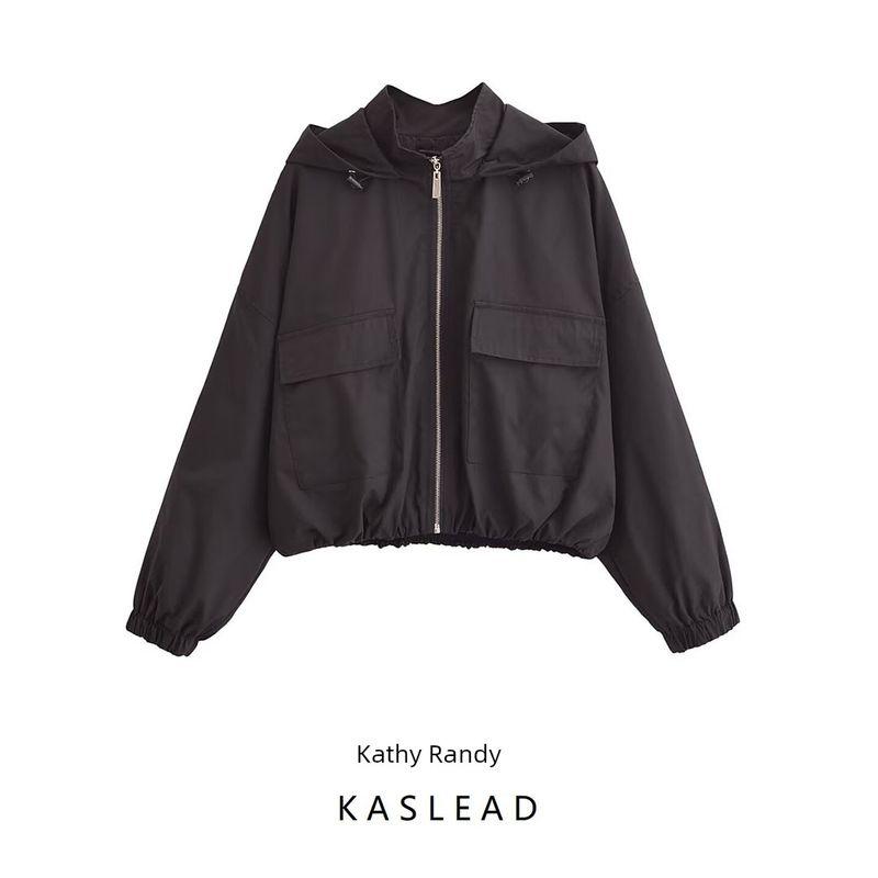 Kaslead New Arrival Women's Clothing Fashion Style Stylish Simple and Versatile Hooded Jacket Outwear 3046526