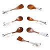 Teak Wood Soup Spoon Set, Creative Simple Cooking Spatula, Pearl Handle Kitchen Utensils Unfinished 3-Piece