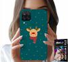 Etui Do Samsung Galaxy A22 5G - Renifer Na Zielonym Tle Świąteczne Wzory