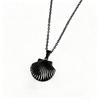 Shell Style Photo Box Pendant Necklace with Cross Mirror Stainless Steel Polished Surface on Flat Chain