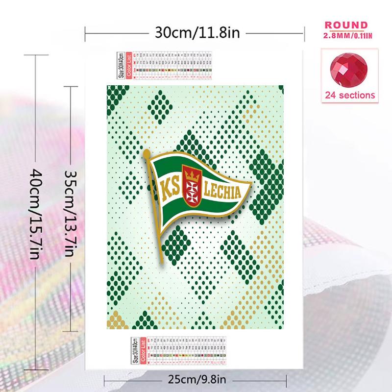 KS Lechia Gdańsk 100% Round Full Drill 5D DIY Diamond Painting Embroidery Cross Stitch Rhinestone Décor