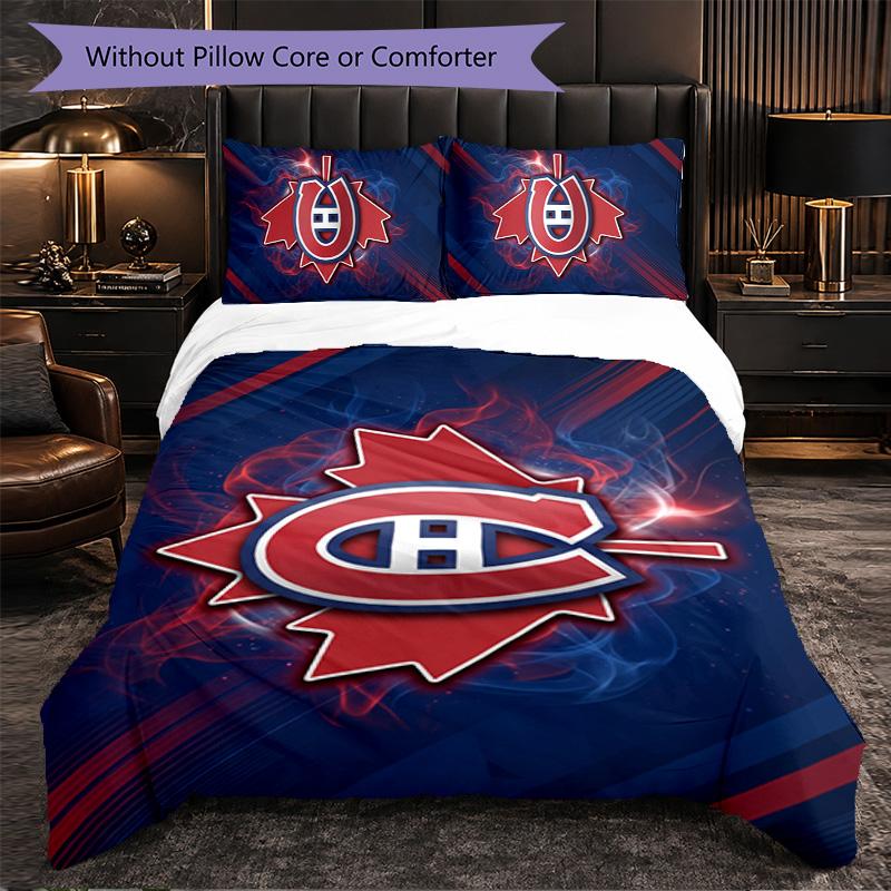 Montreal Canadiens Muster Mikrofaser 3-teiliges Bettwäscheset Dekor Bettbezug-Set Für Schlafzimmer Heimgebrauch