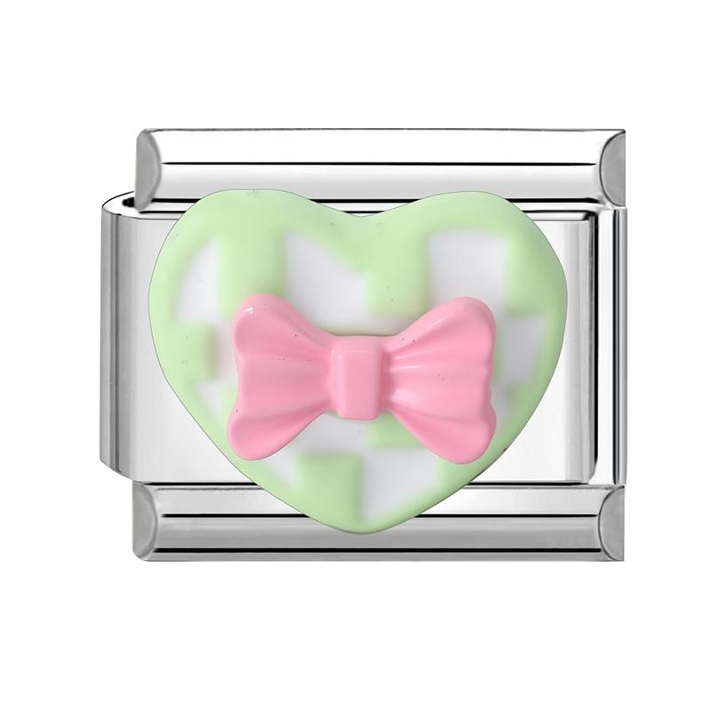 Cute 3D Series Red Apple Eye Heart Flower Bow Knot Italian Charm Link Fit 9mm Stainless Steel Jewelry DIY Making Bracelet Gift