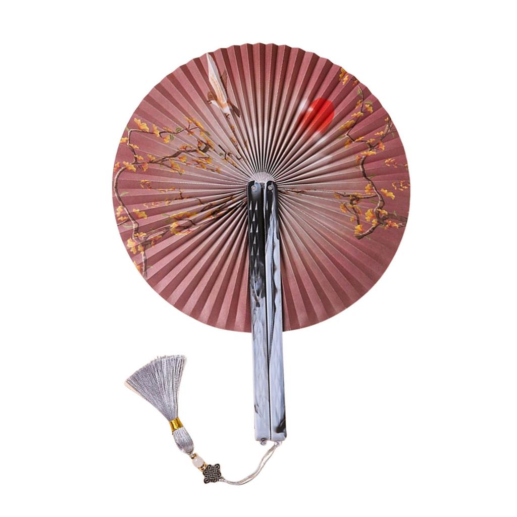 Vintaged Type Handheld Folding Fan With Tassel Magnetic Folding For Women Great For Decoration And Dance Paper Fan