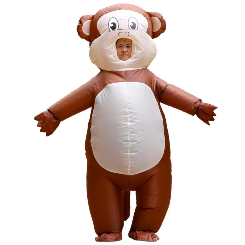 Monkey Inflatable Adult Costume - Fun Halloween Christmas Party Role Playing Set, Suitable for Height 150-190cm