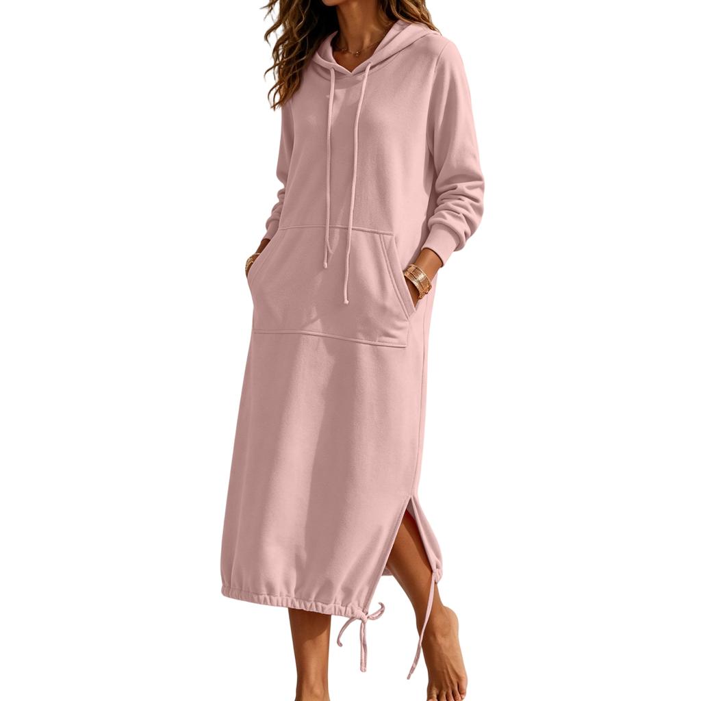 Felpa Lunga da Donna con Tasche e Pullover Casual