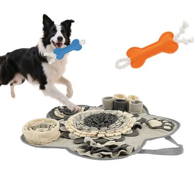 Dog Snuffle Mat with 2 Bone Shape Chew Toy Nonslip Dog Sniff Mat Foraging Skills and Encourages Nose Work for Puppies Cats