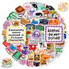56 Reading Book-Themed Cartoon Text-On-Video Full English Skateboard Guitar Decorative Stickers