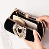 Crystals Bag Diamond Pearl Crossbody Wallets for Women Vintage Elegant Party Handbags Clutch Purses Velvet Luxury Designer Bag