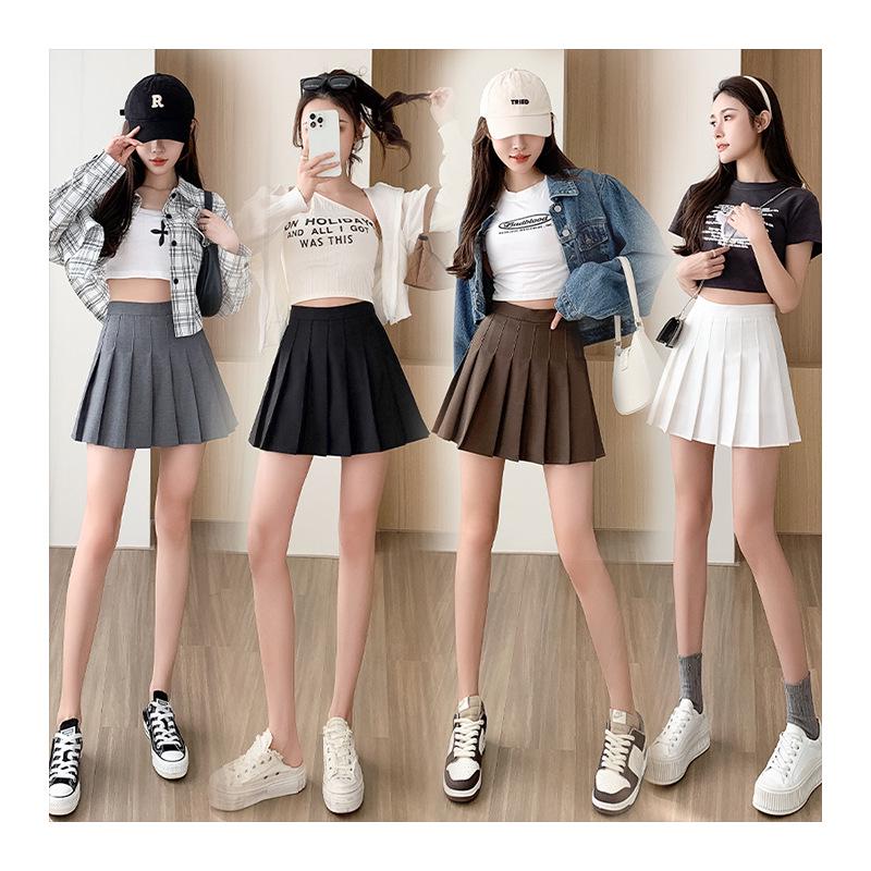 Academy Style Pleated Skirt: Plus Size, High Waist, Mid-Length for Junior & Senior High Students [4 Lengths]