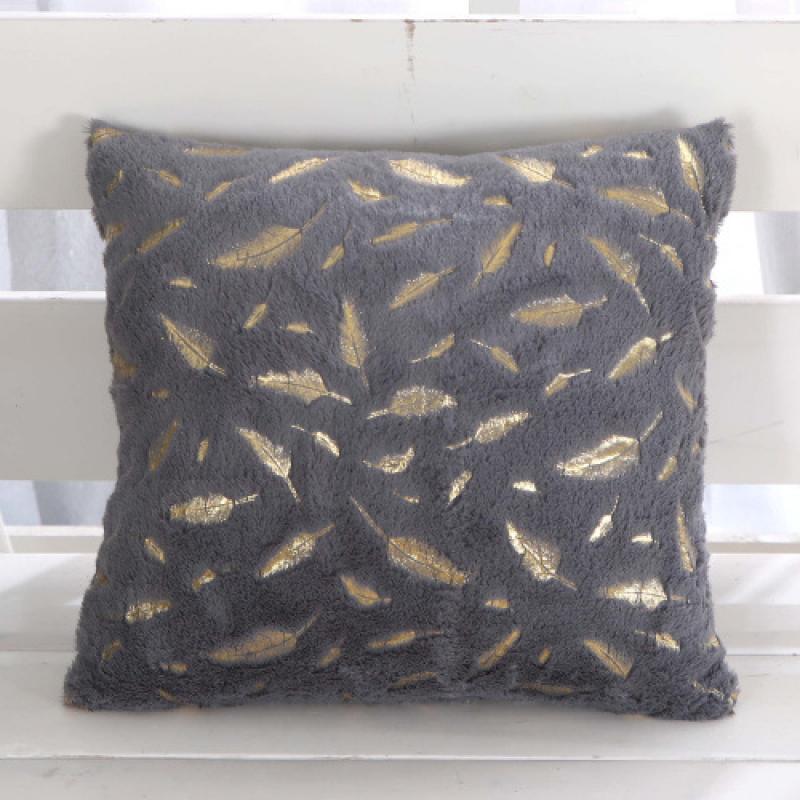 43X43Cm Cushion Cover Short Plush Gold Plated Throw Pillow Embedded Decoration Cushion Home Pillow Cover Coreless Single Pillow Cover