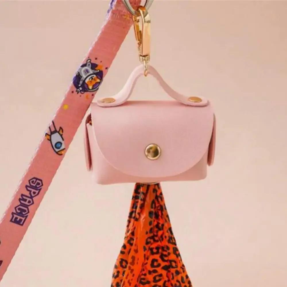 1 buc Suport elegant pentru saci de excremente pentru animale de companie, din piele ecologică, cu dispenser pentru saci de câine, organizator portabil pentru saci de excremente de câine, accesorii pentru animale de companie