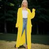 Open Knitted Cardigan Women Long Jacket Autumn Green Crochet Loose Long Sleeve Winter Sweater Warm Jumper Coat