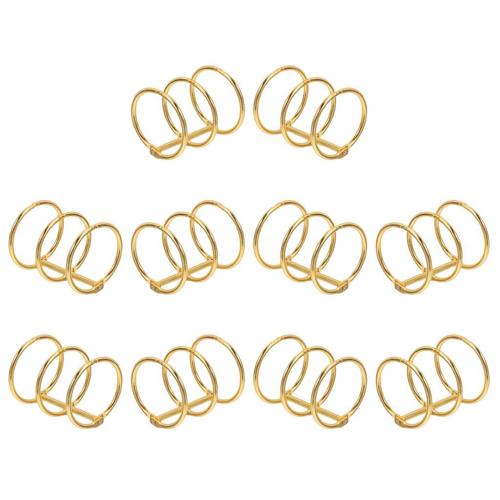 10Pcs Three Hole Binder Rings Large Metal Loose Leaf Book Binding Rings for Flash Card Clips Notebook Stationery