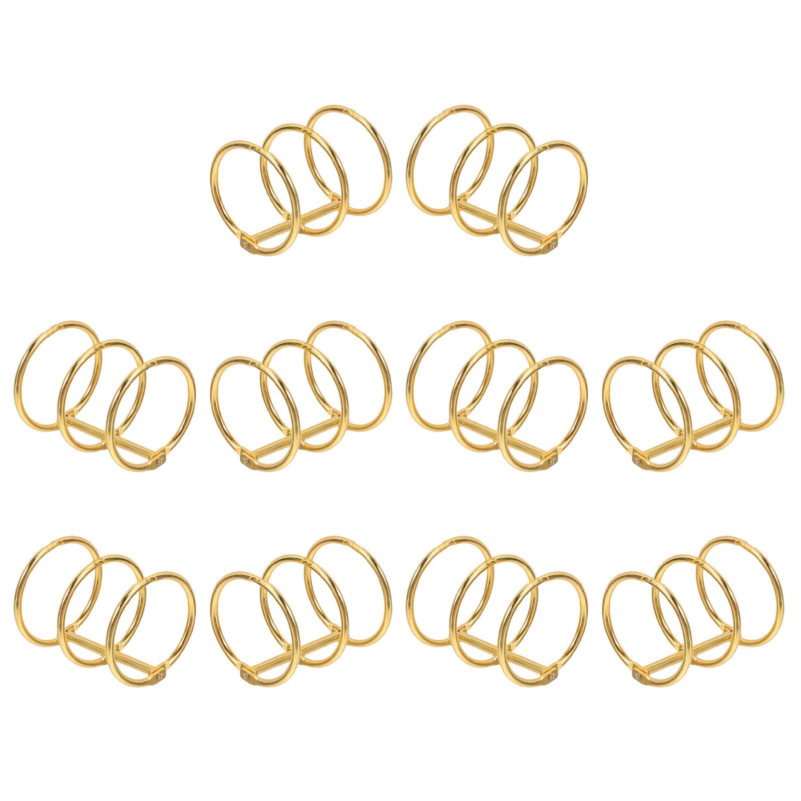 10Pcs Three Hole Binder Rings Large Metal Loose Leaf Book Binding Rings for Flash Card Clips Notebook Stationery China Mainland