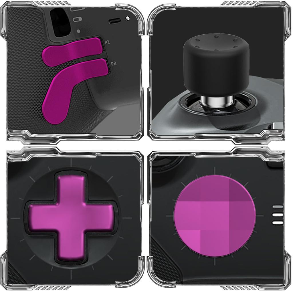 CHARM FOCUS Metal Thumbstick Replacement Kit for Xbox Elite Series 2 Includes Magnetic Silicone and Adjustment Tool 16-in-1 – Joystick, Paddles, Caps,