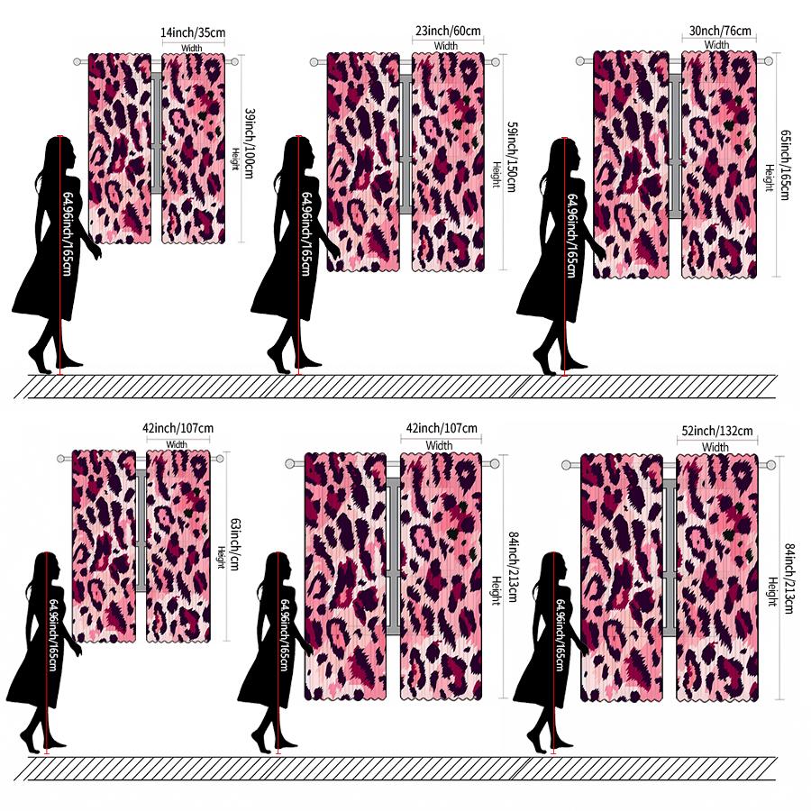 Rosa Leopardenmuster Vorhänge, Schlaufen-Vorhänge, Weihnachtsdekorationen, Tägliche Heimdekorationen, Zimmerdekorationen