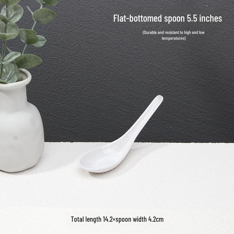 A5 White Melamine High-Temperature-Resistant Noodle and Soup Bowl, Ramen Bowl, Rice Noodle Roll Plate, Vegetable Plate.