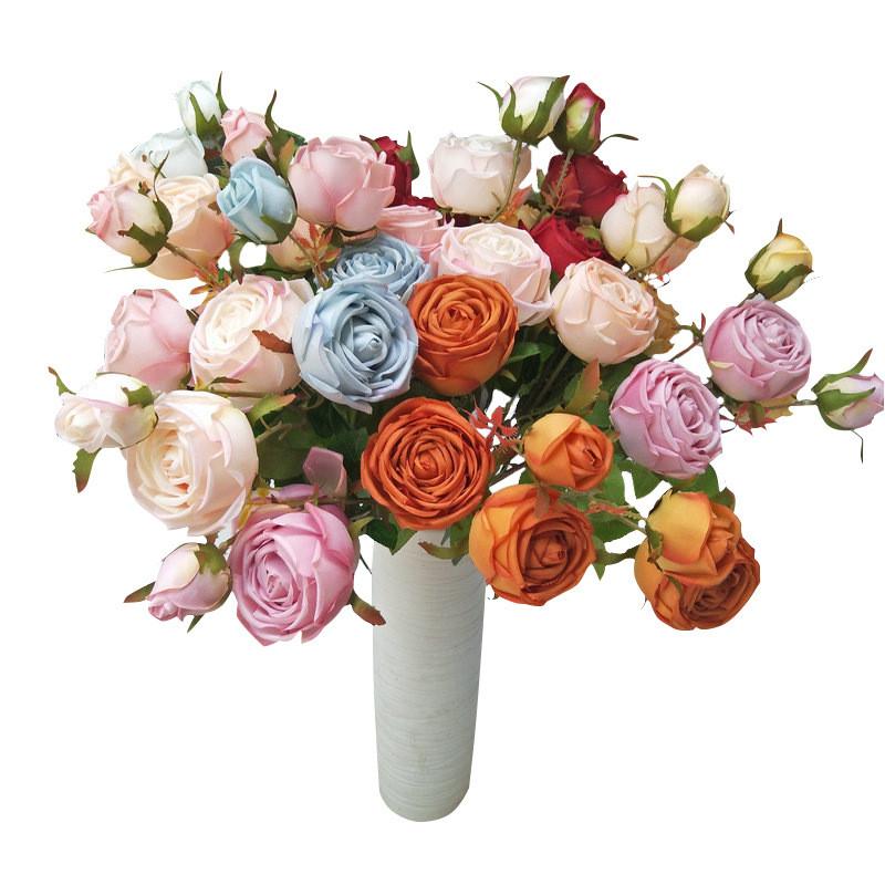 Silk Rose Realistic Floral Arrangement For Wedding And Home Gift Decoration