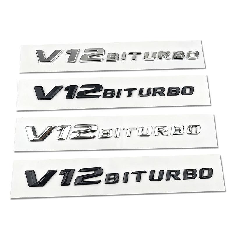 Compatible with Mercedes-Benz V8 BITURBO, C63, G63, S65, and V12 Turbo Fender Badges and Emblems.