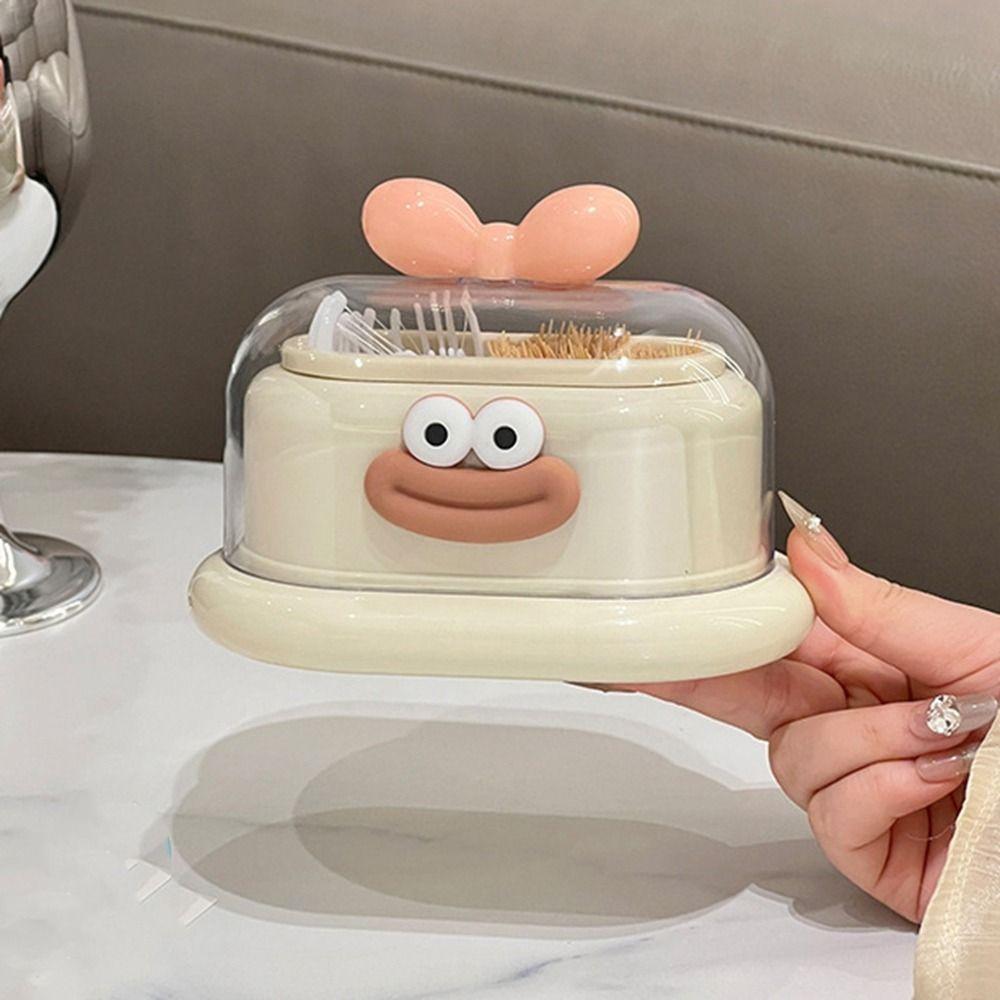 Staubdichte Dopamin Zahnstocherbox Doppelgitter Wattestäbchenröhrchen Zahnstocher Aufbewahrungsbox Wohnzimmer