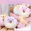 Adorable Plush Toy Donut Shaped Animal Bear Cute Backpack Keychain Stuffed Doll