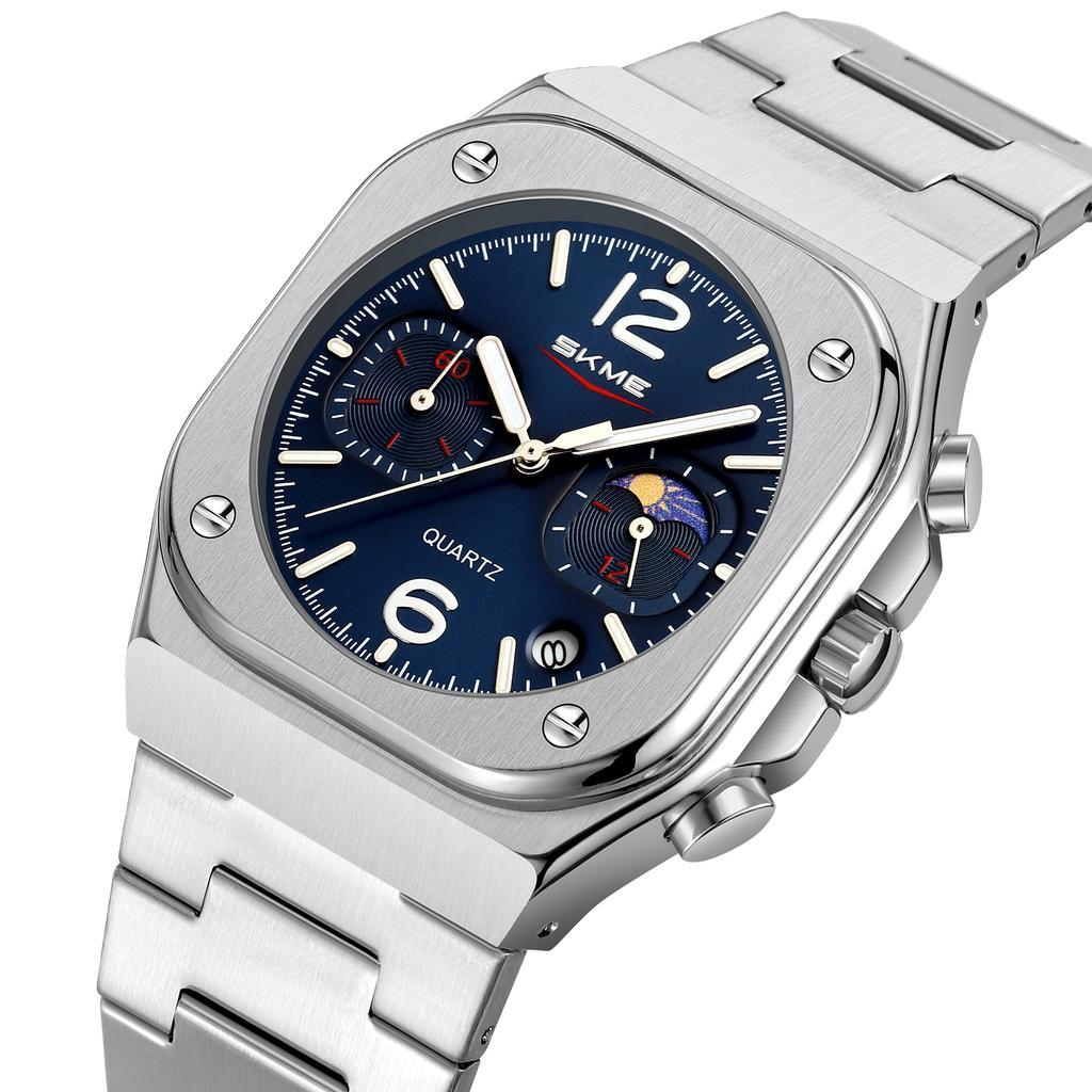 Men Watch Luxury Business Quartz Mens Watches Full Steel Waterproof Chronograph Wristwatch Men Relogio Masculino