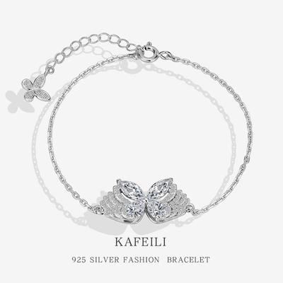 Bracciale da Donna in Argento Sterling 925 a Forma di Farfalla con Zirconi – Regalo Elegante per la Fidanzata