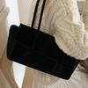 2025 new fashion tote suede retro shoulder underarm commuter bag women's lazy large-capacity handbag