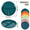 6/5Pcs Plastic Divided Plate Reusable Food Dinner Plate Stackable Canteen Lunch Tray for Kids and Adults Controlled Diet Plate