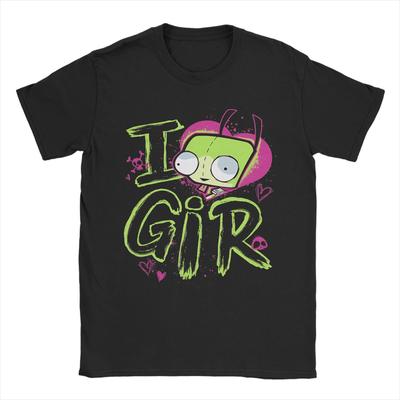 Streetwear T-Shirt Summer Invader Zim Hipster T-Shirts  Pure Cotton Tee Shirt for Men Aesthetic Big Size Short Sleeve Top Tees