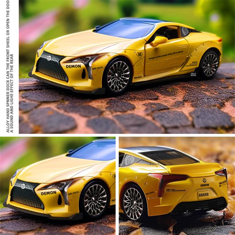 1/32 LEXUS LC500 Alloy Sports Car Model Diecast Metal Toy Racing Vehicle Car Model Simulation Sound and Light Collection Children Gift
