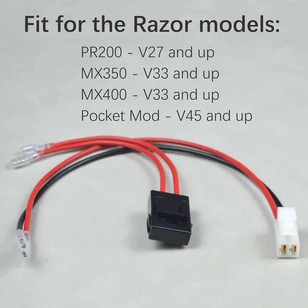 Battery Wire Harness Kit Fit for Razor PR200 MX350 MX400 Pocket Mod, PR200 V27+, MX350 V33+, MX400 V33+ - 3 Holes Plug