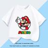 Super Mario Mario  Male Child ShortSleeved Tshirt  Cartoon Style  Stylish Shirt for Children  HalfSleeved Tshirt