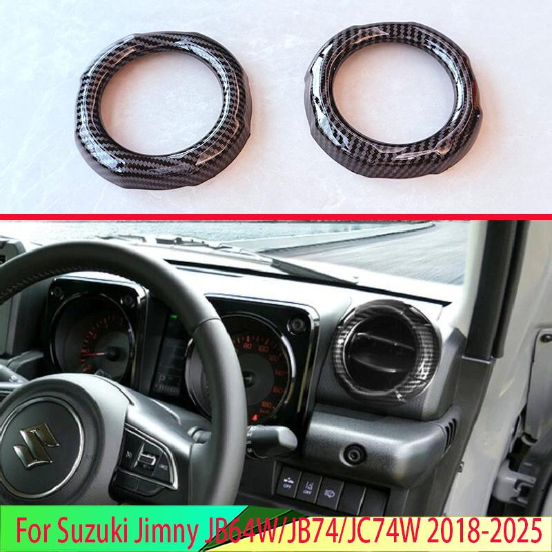 For Suzuki Jimny JB64W/JB74/JC74W 2018-2025 ABS Chrome Air Vent Outlet Cover Dashboard Trim Bezel Frame Molding Garnish