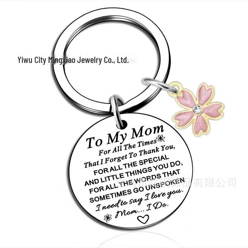 Stainless Steel Diamond Flower Keychain Gift for Mom or Daughter - Thanksgiving Edition